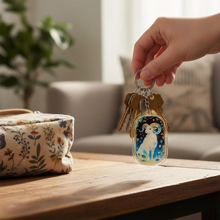 Aries Charm - Mystical Acrylic Keychain: Unique Gift For Him or Her, Spiritual Symbols