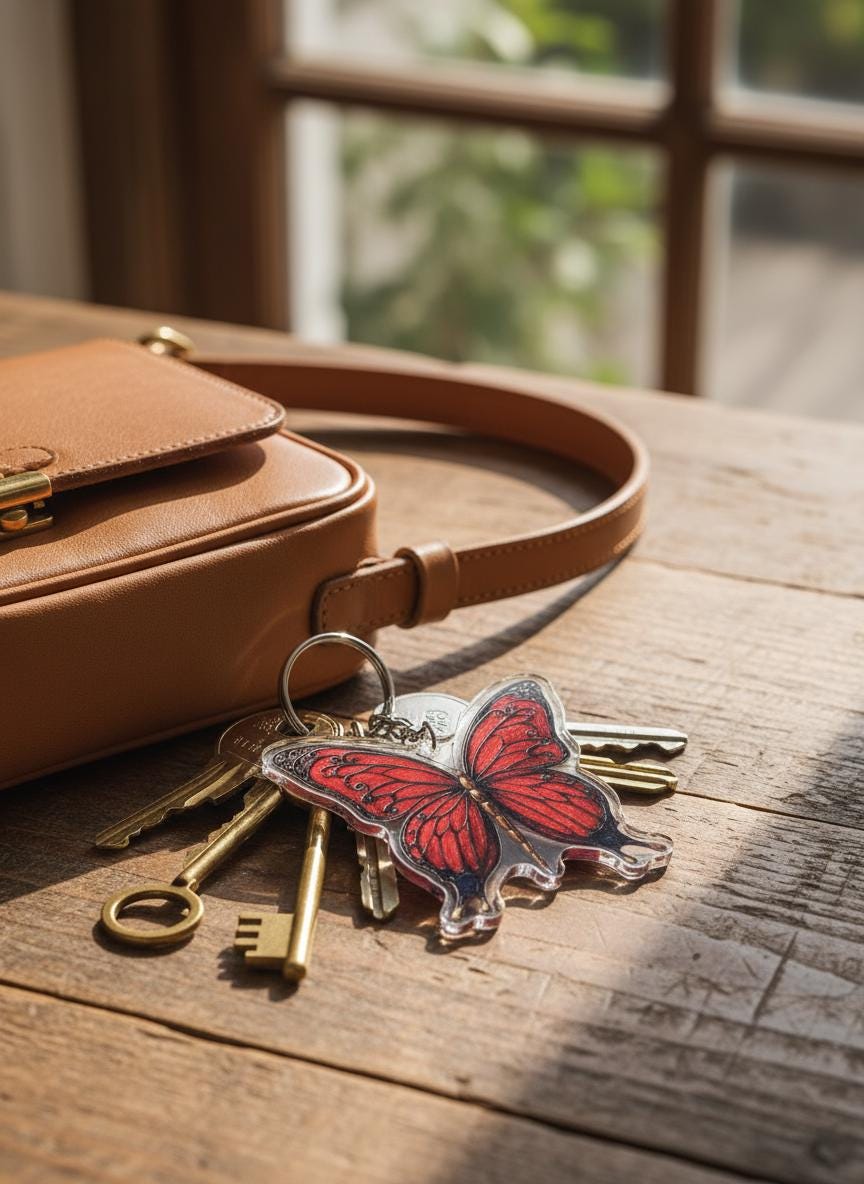 Regal Butterfly Charm - Mystical Acrylic Keychain: Unique Gift For Him or Her, Spiritual Symbols