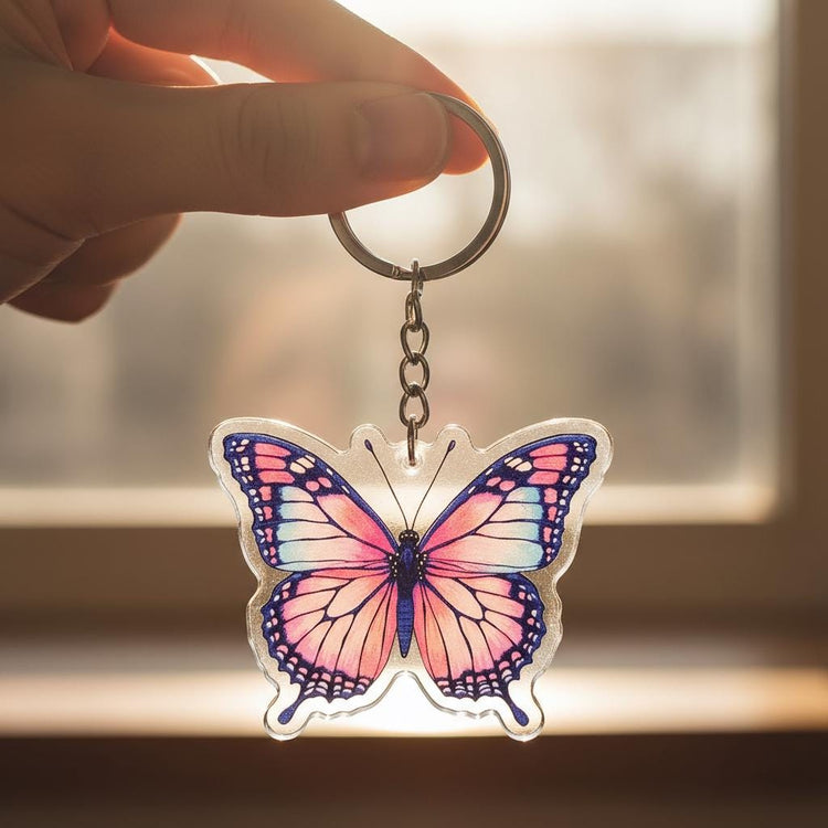 Watercolor Butterfly Charm - Mystical Acrylic Keychain: Unique Gift For Him or Her, Spiritual Symbols