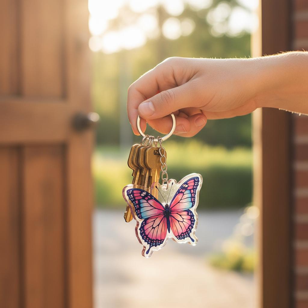 Watercolor Butterfly Charm - Mystical Acrylic Keychain: Unique Gift For Him or Her, Spiritual Symbols