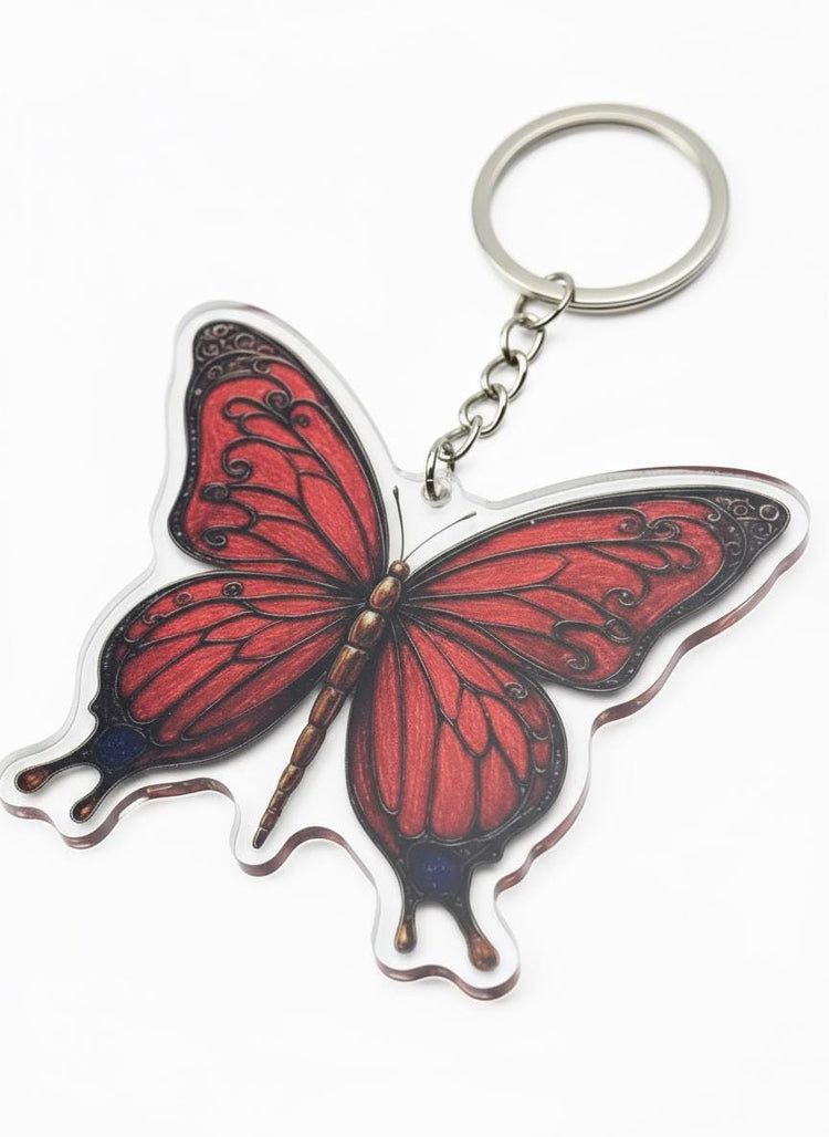 Regal Butterfly Charm - Mystical Acrylic Keychain: Unique Gift For Him or Her, Spiritual Symbols