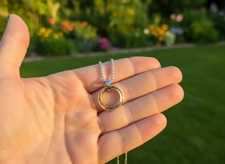 The Three Rings Mystical Beauty Charm For Necklace Jewelry, Spiritual Meditation Symbols, Artisan Craftsmanship, Gift For Her