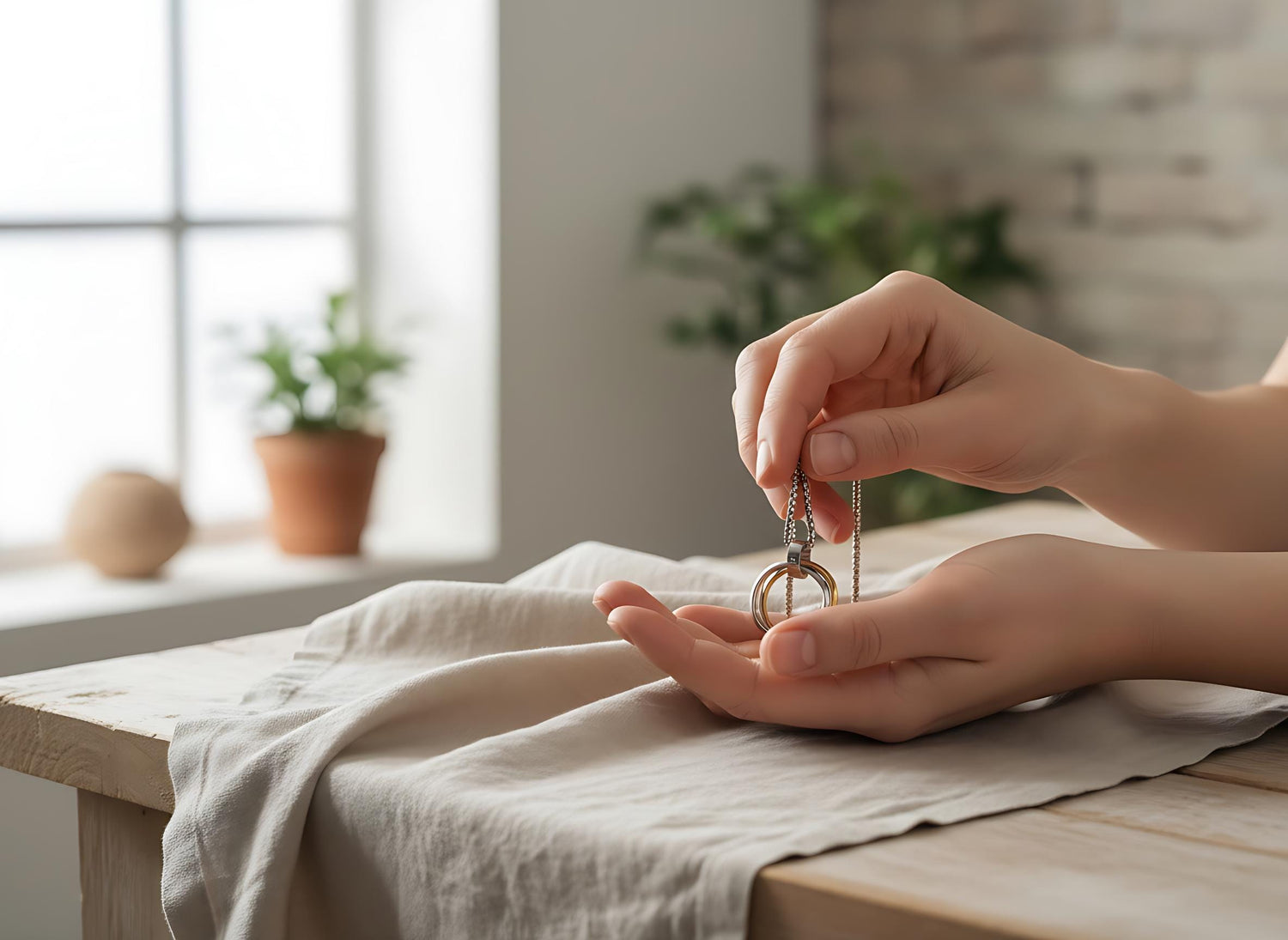 The Three Rings Mystical Beauty Charm For Necklace Jewelry, Spiritual Meditation Symbols, Artisan Craftsmanship, Gift For Her