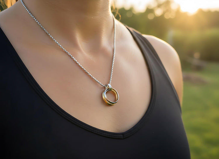Three Rings Mystical Beauty Charm Necklace: Unique Gift For Him or Her, Spiritual Symbols