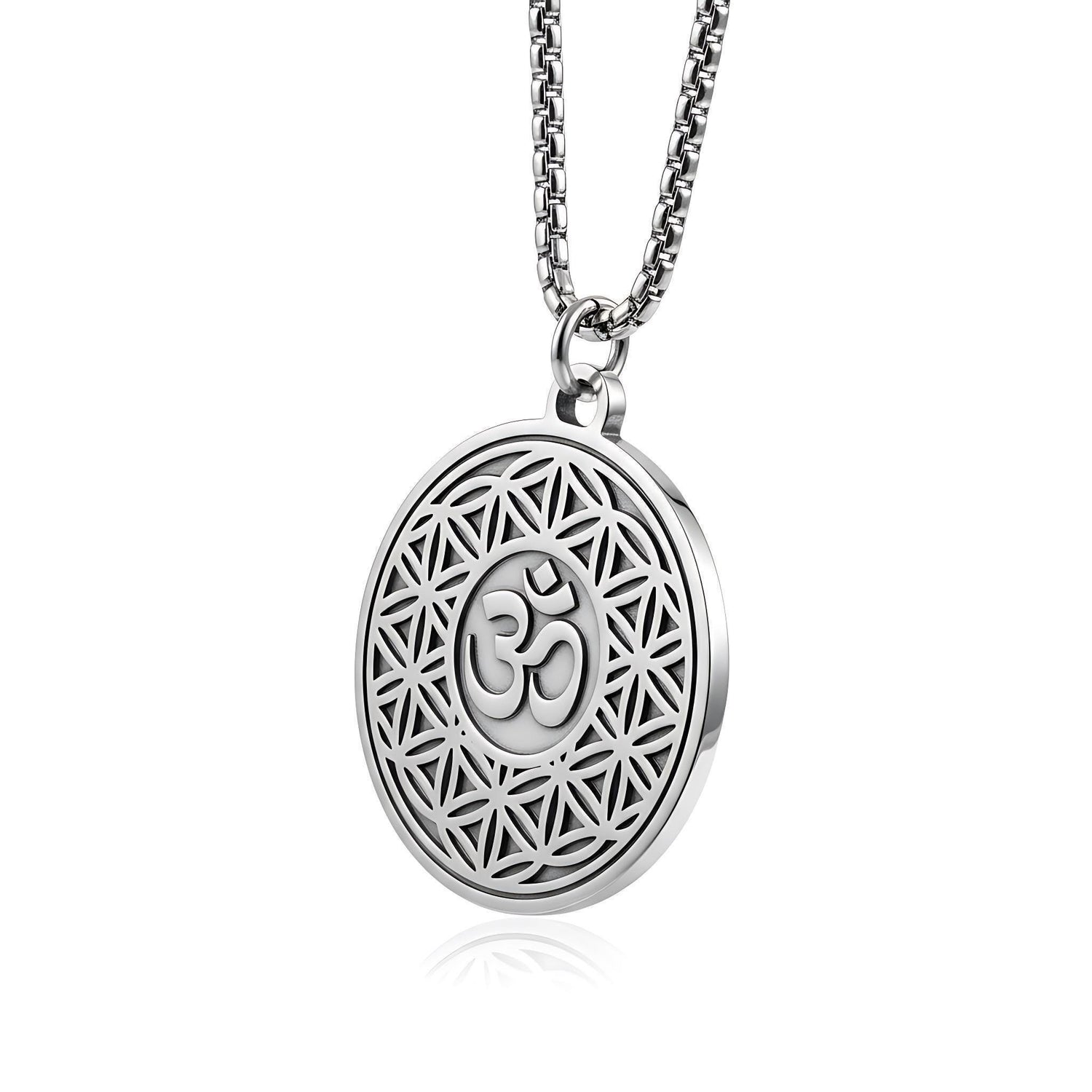 OM with Flower of Life Mystical Beauty Charm Necklace: Unique Gift For Him or Her, Spiritual Symbols