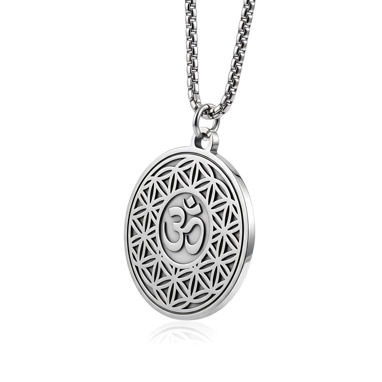 OM with Flower of Life Mystical Beauty Charm Necklace: Unique Gift For Him or Her, Spiritual Symbols