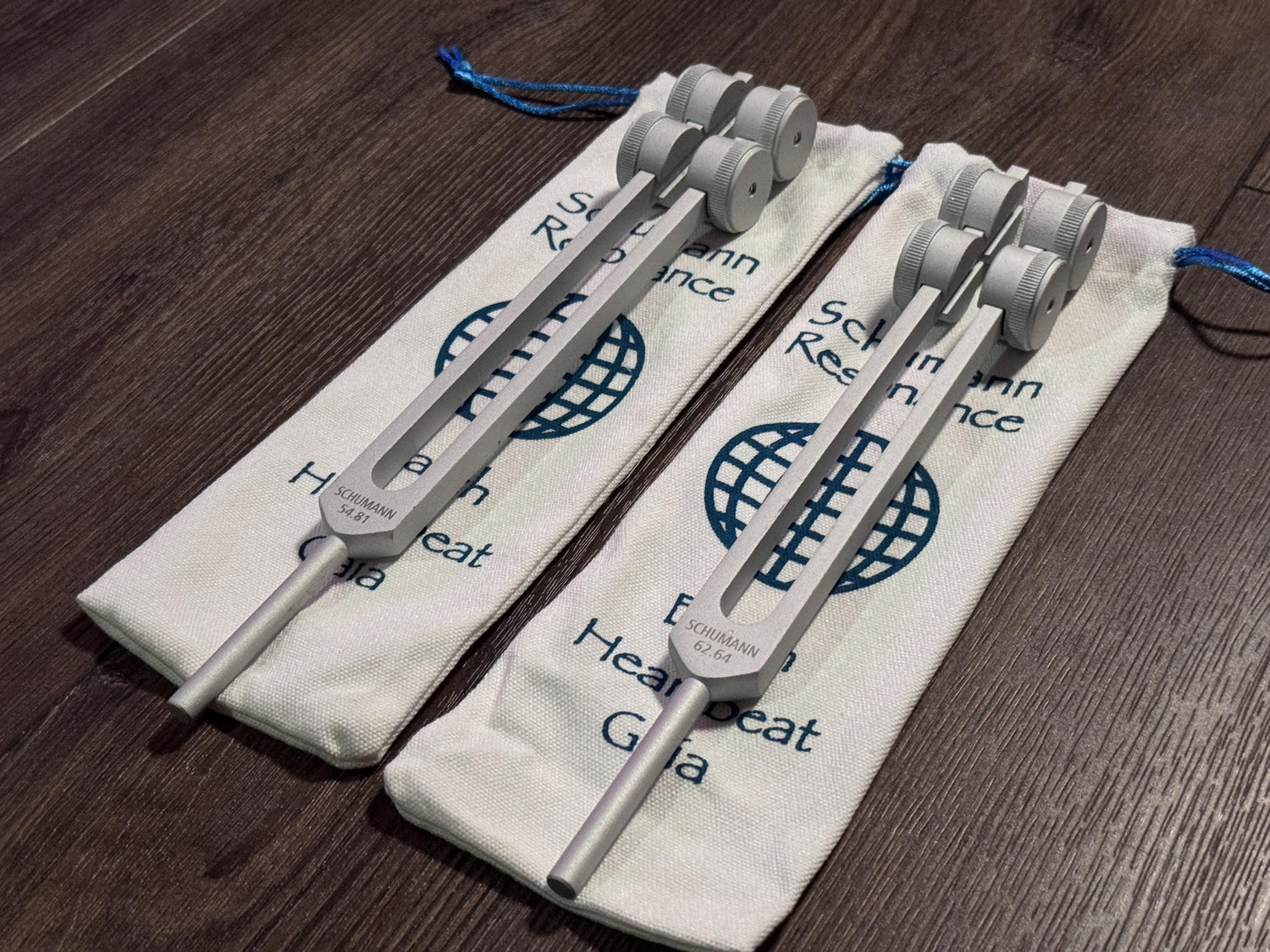 54.81Hz and 62.64Hz Theta Binaural Schumann Set - 7.83Hz Binaural Beat Entrainment - Crystal Attenuator Handle Extender - Matte Silver