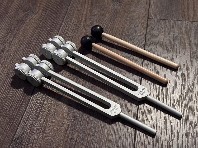 54.81Hz and 62.64Hz Theta Binaural Schumann Set - 7.83Hz Binaural Beat Entrainment - Crystal Attenuator Handle Extender - Matte Silver