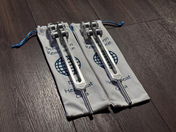 54.81Hz and 62.64Hz Theta Binaural Schumann Set - 7.83Hz Binaural Beat Entrainment - Crystal Attenuator Handle Extender - Silver