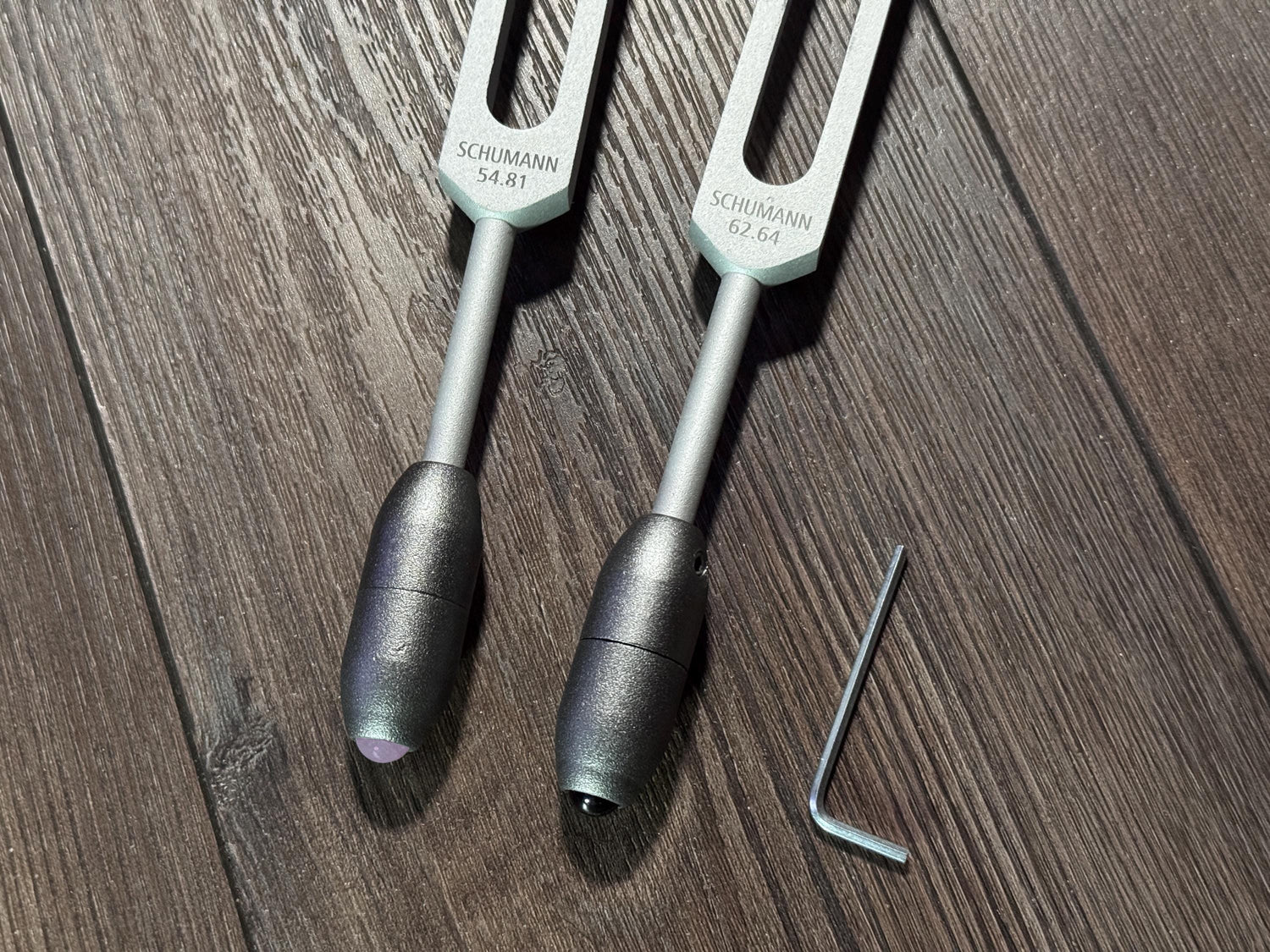 54.81Hz and 62.64Hz Theta Binaural Schumann Set - 7.83Hz Binaural Beat Entrainment - Crystal Attenuator Handle Extender - Matte Silver