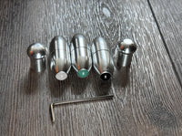 5pc Attenuator Kit - Crystal Attenuator Handle and Beads for Tuning Forks - Rose Quartz, Black Onyx - Meridian Lines, Massage, Biofield