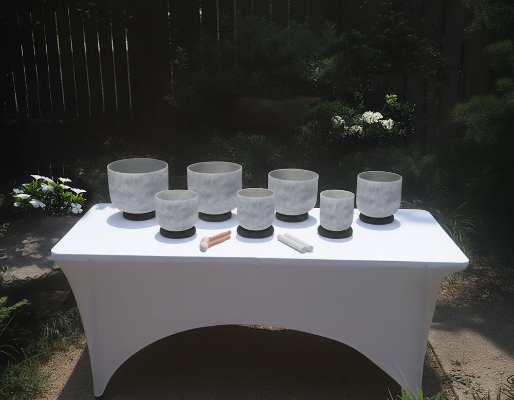Myriad Melodies' 3pc Partial 432 Hz Obsidian Infused Perfect Pitch Singing Bowl Set - 2 Cases, Cushions, O-Rings, 2 Mallets 2, Strikers