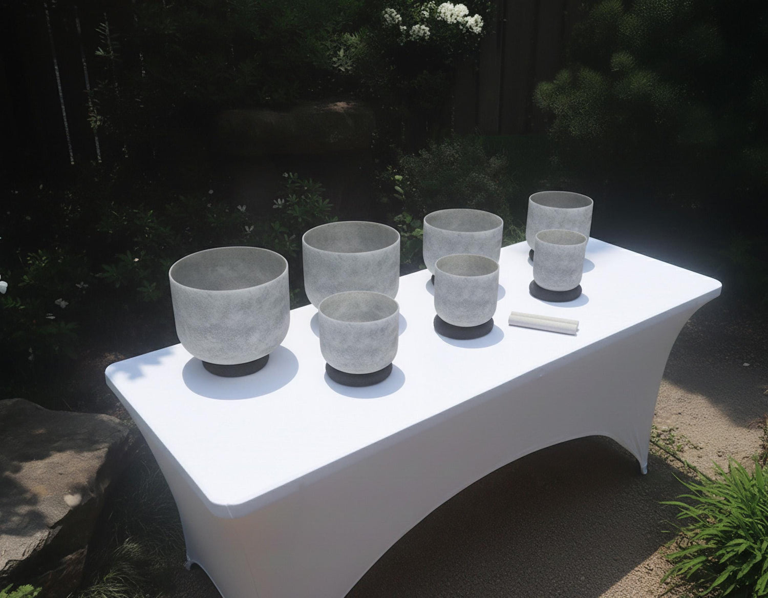 Myriad Melodies' 3pc Partial 432 Hz Obsidian Infused Perfect Pitch Singing Bowl Set - 2 Cases, Cushions, O-Rings, 2 Mallets 2, Strikers