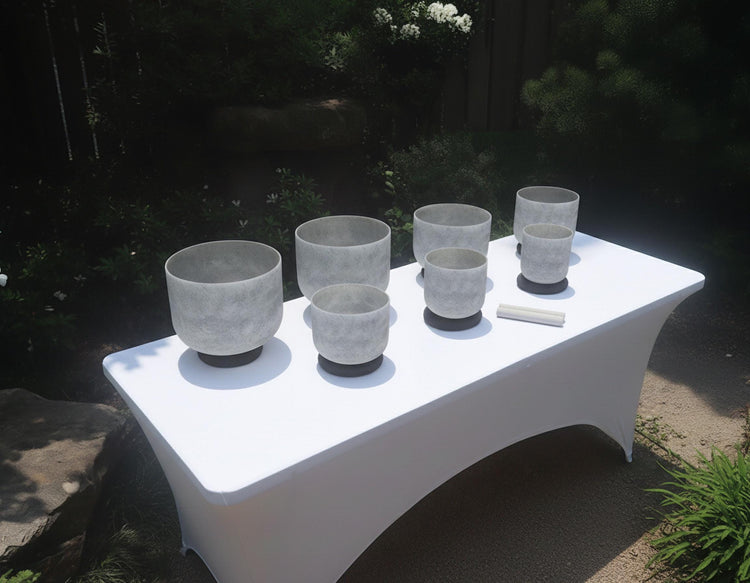 Myriad Melodies' 3pc Partial 432 Hz Obsidian Infused Perfect Pitch Singing Bowl Set - 2 Cases, Cushions, O-Rings, 2 Mallets 2, Strikers