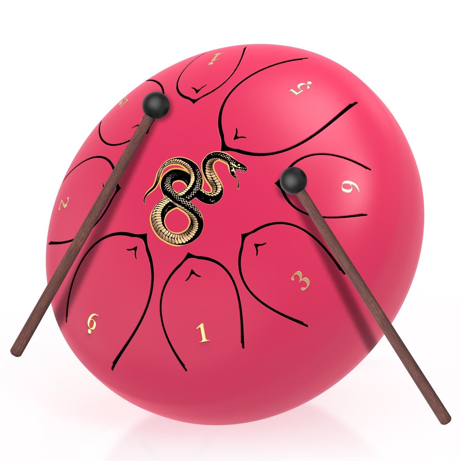 Coiled Serpent - 8" Steel Tongue Drum - F Key - Rebirth and Transformation, Shamanic Drum, Ethereal Drum Vibration, Tank Drum