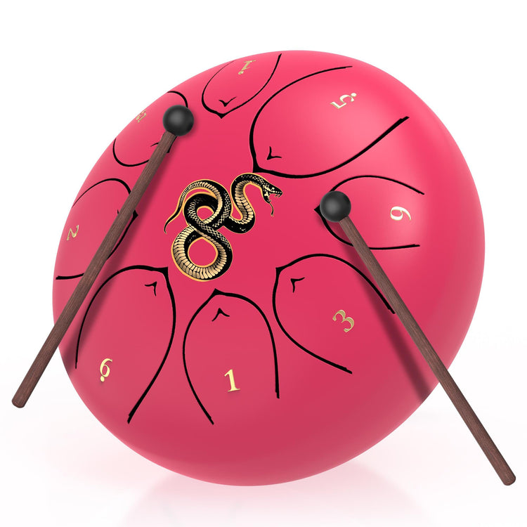 Coiled Serpent - 8" Steel Tongue Drum - F Key - Rebirth and Transformation, Shamanic Drum, Ethereal Drum Vibration, Tank Drum