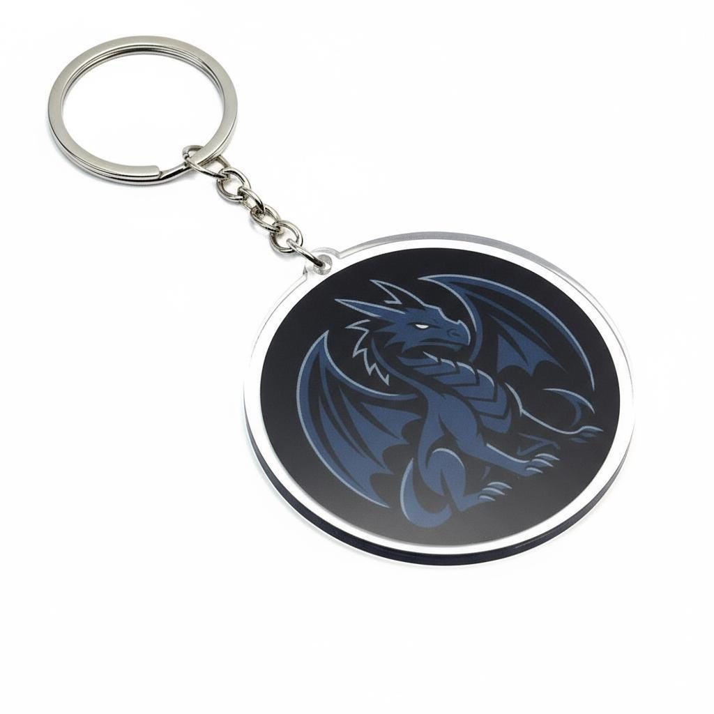 Peaceful Dragon - Mystical Acrylic Keychain: Unique Gift For Him or Her, Spiritual Symbols