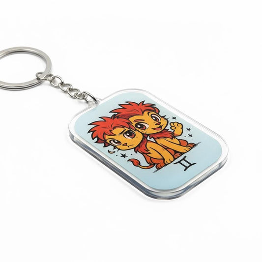 Gemini Charm - Mystical Acrylic Keychain: Unique Gift For Him or Her, Spiritual Symbols