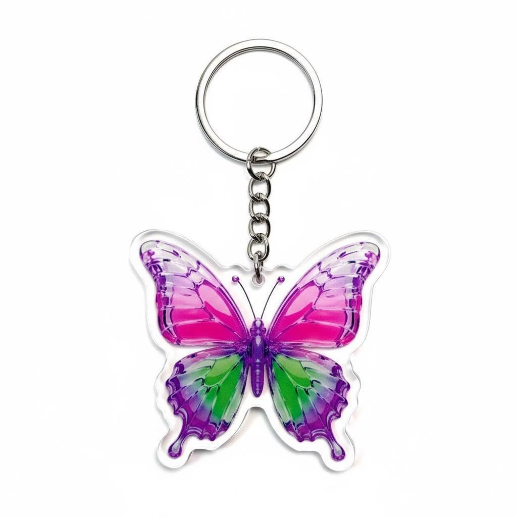 Illuminating Butterfly Charm - Mystical Acrylic Keychain: Unique Gift For Him or Her, Spiritual Symbols