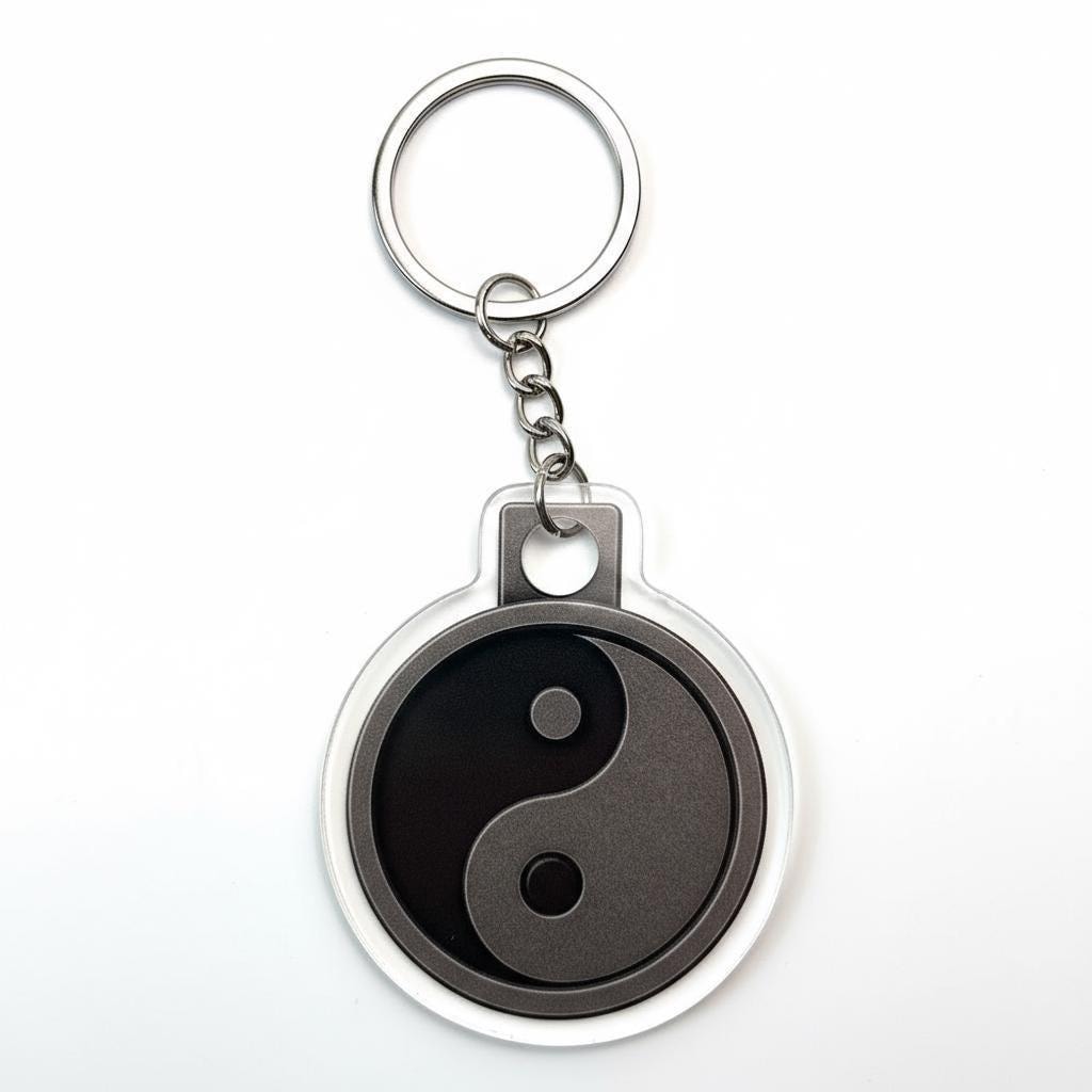Yin Yang Charm - Mystical Acrylic Keychain: Unique Gift For Him or Her, Spiritual Symbols