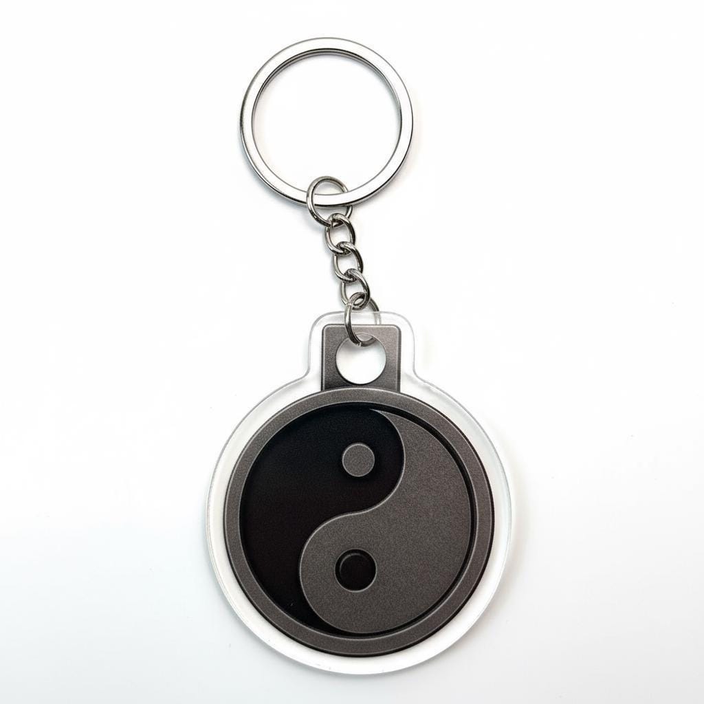 Yin Yang Charm - Mystical Acrylic Keychain: Unique Gift For Him or Her, Spiritual Symbols