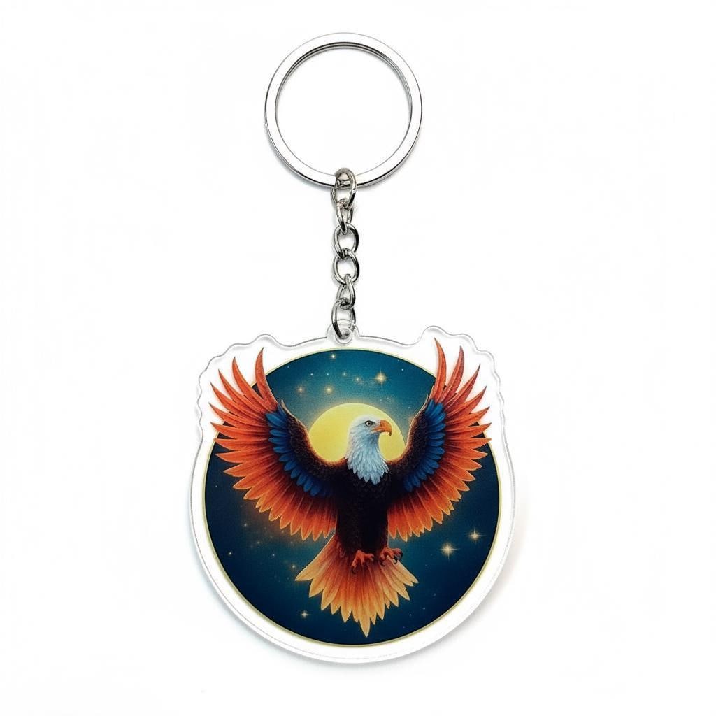 Soaring Eagle Charm - Mystical Acrylic Keychain: Unique Gift For Him or Her, Spiritual Symbols