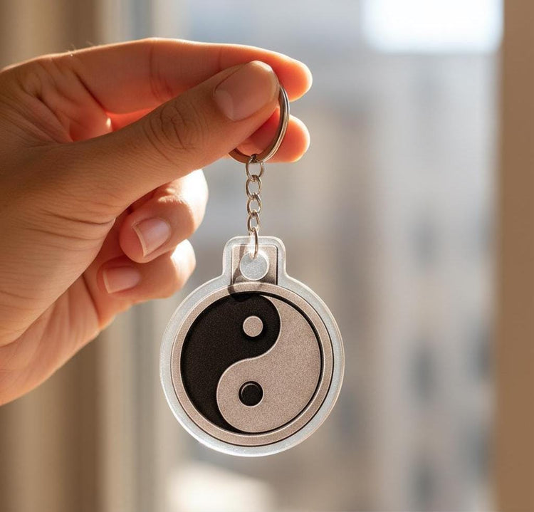 Yin Yang Charm - Mystical Acrylic Keychain: Unique Gift For Him or Her, Spiritual Symbols