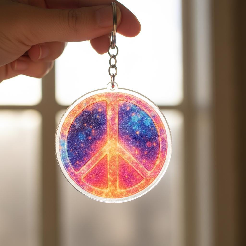 Peace Charm - Mystical Acrylic Keychain: Unique Gift For Him or Her, Spiritual Symbols