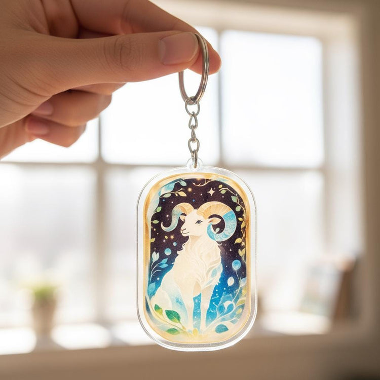 Aries Charm - Mystical Acrylic Keychain: Unique Gift For Him or Her, Spiritual Symbols
