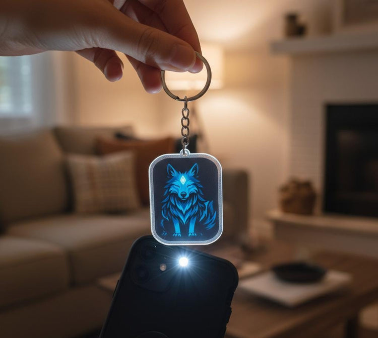 Spirit Wolf - Mystical Acrylic Keychain: Unique Gift For Him or Her, Spiritual Symbols