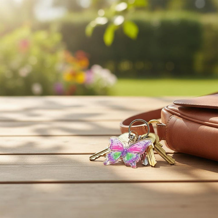 Illuminating Butterfly Charm - Mystical Acrylic Keychain: Unique Gift For Him or Her, Spiritual Symbols