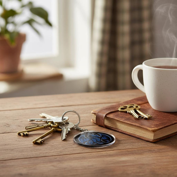 Peaceful Dragon - Mystical Acrylic Keychain: Unique Gift For Him or Her, Spiritual Symbols