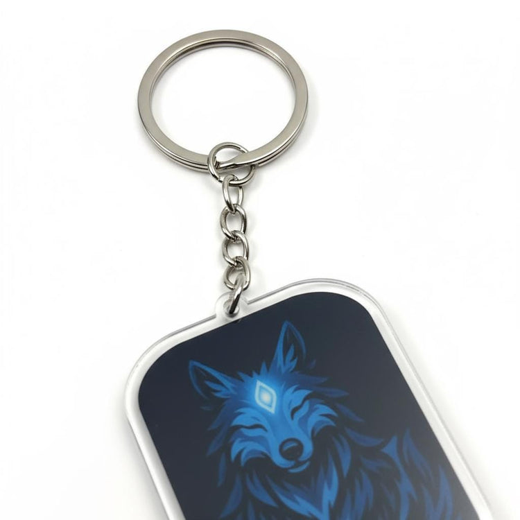 Spirit Wolf - Mystical Acrylic Keychain: Unique Gift For Him or Her, Spiritual Symbols