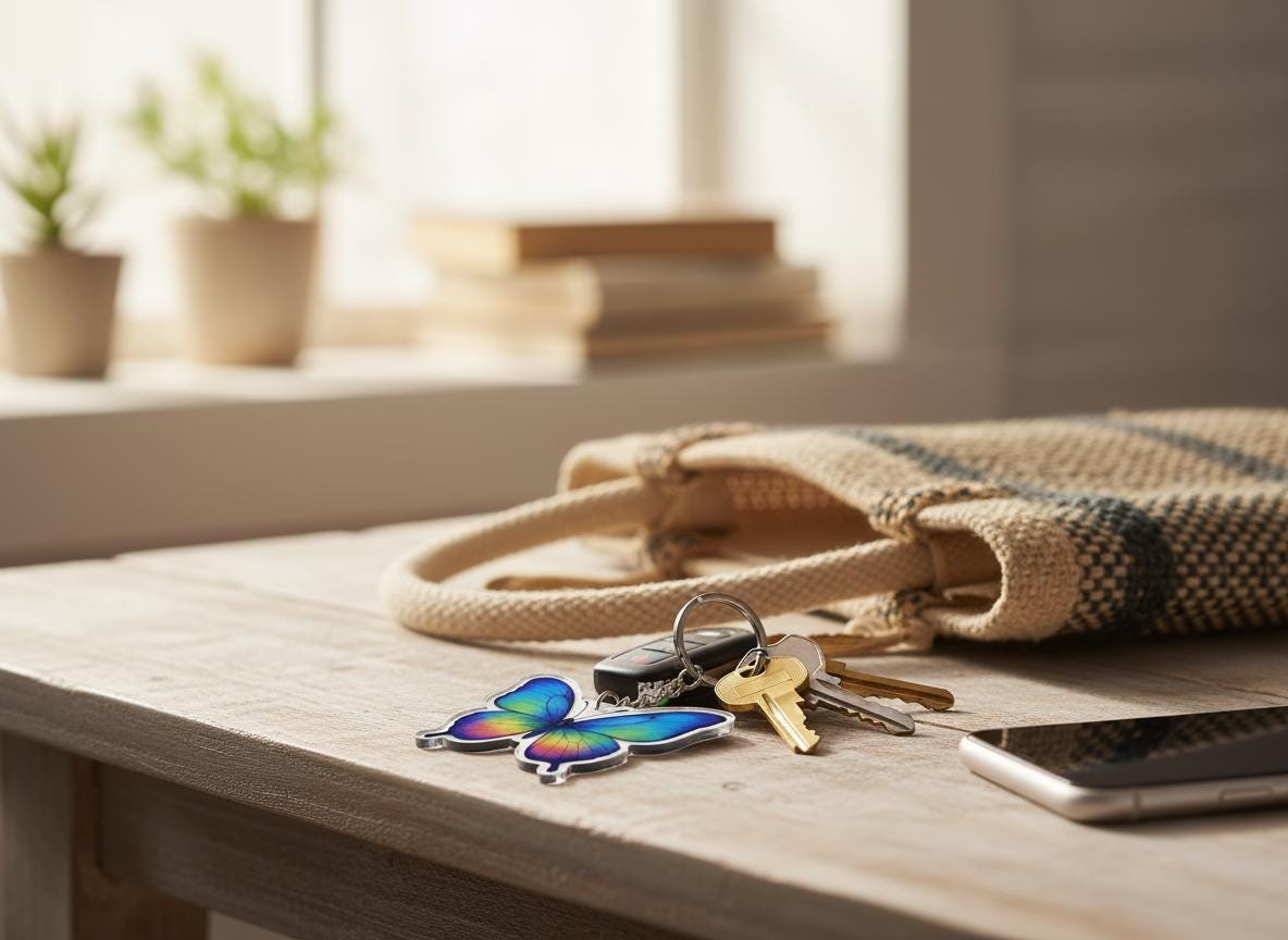 Rainbow Butterfly Charm - Mystical Acrylic Keychain: Unique Gift For Him or Her, Spiritual Symbols
