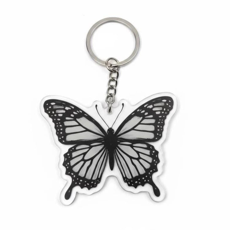 White Butterfly Charm - Mystical Acrylic Keychain: Unique Gift For Him or Her, Spiritual Symbols