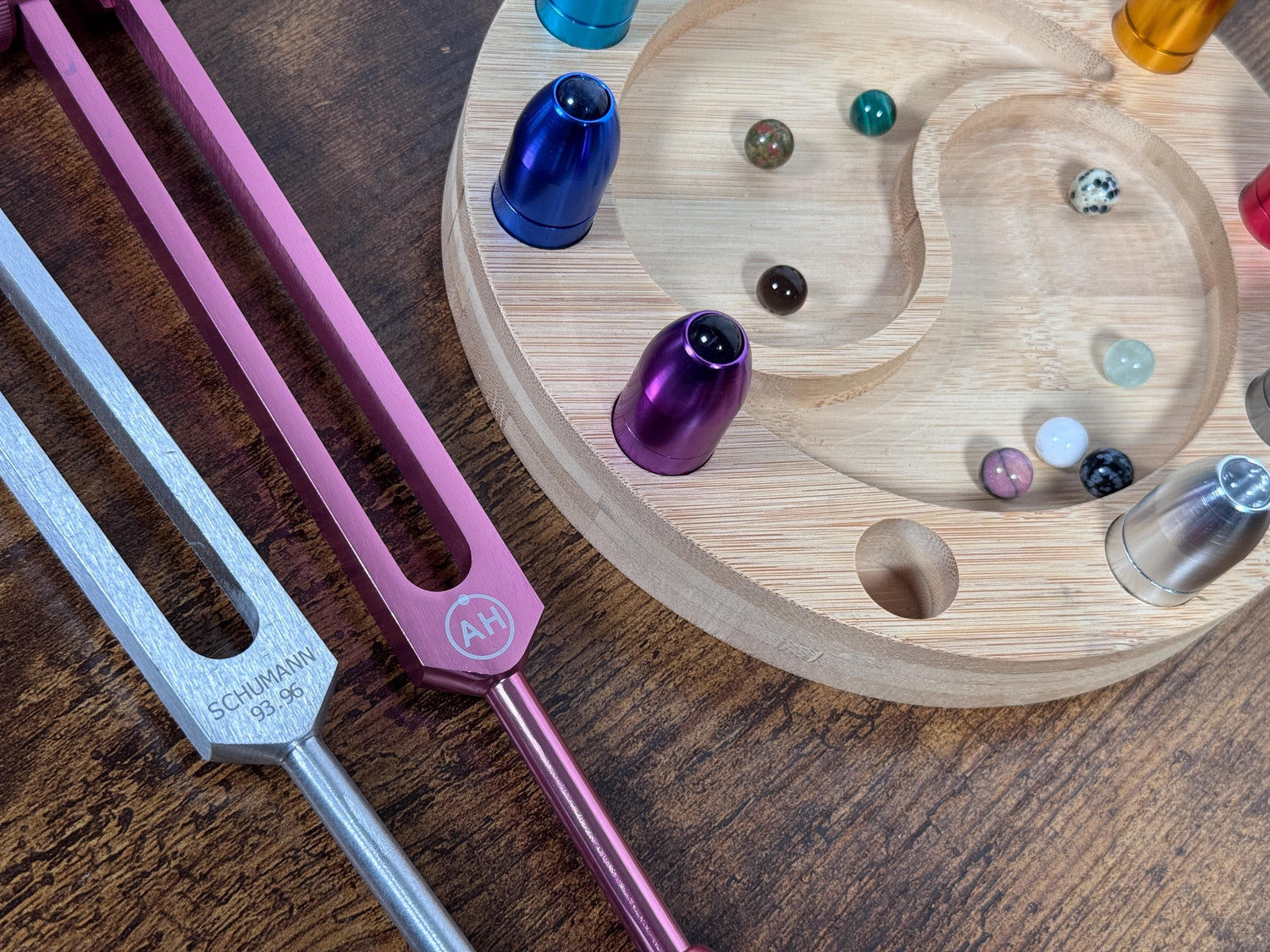 10pc Holder for Crystal Massage Attenuator Handle Set - Holds Gemstone Boots with Tuning Forks Attached for Easy Storage and Retrieval