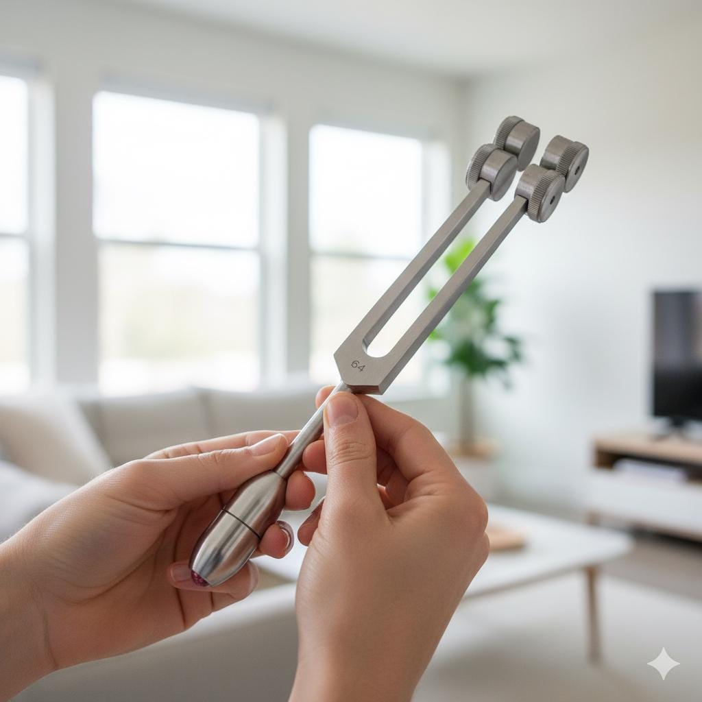 A person's hands holding a silver and black device with a pointed end, which appears to be a small electronic device or tool.