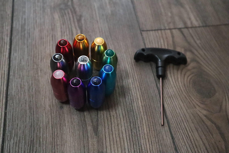 Myriad Melodies' Professionally Tuned .25 9pc Chakra Tuning Forks with 10pc Crystal Massage Attenuator Set - Biofield, Sound Vibration