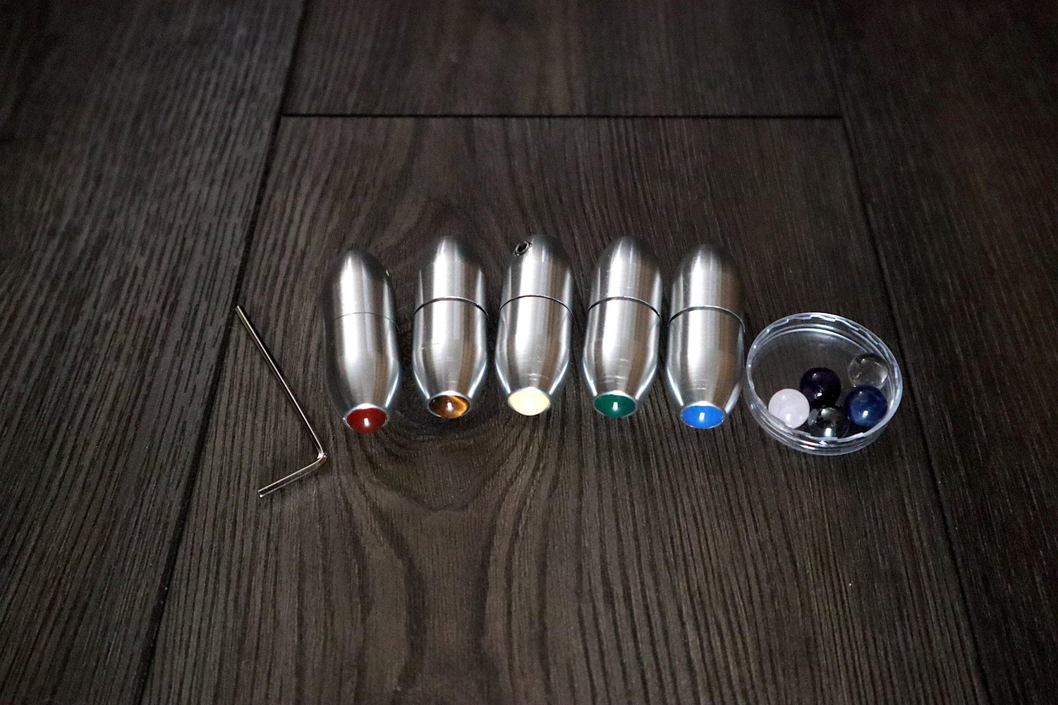 5-Pack - Crystal Massage Attenuator Handle for Tuning Forks - With 10pc 10mm Crystal Tip set - Meridian Lines, Massage, Biofield