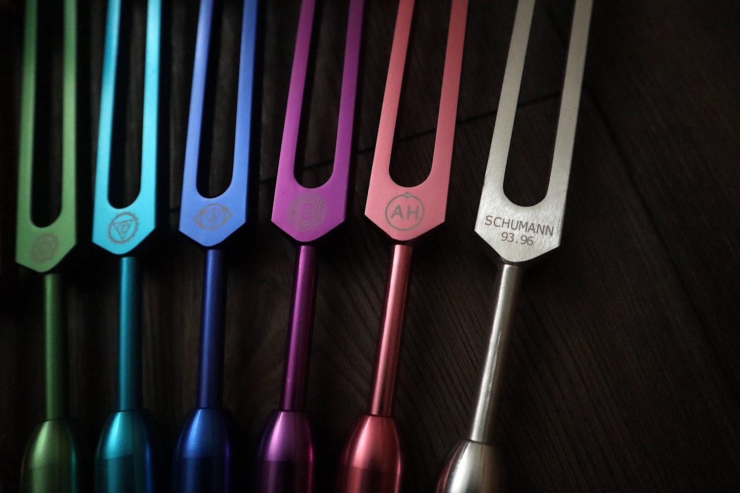 Myriad Melodies' Professionally Tuned .25 Secret Solfeggio and 10pc Crystal Massage Attenuator Handle Set - Classic 9pc Set