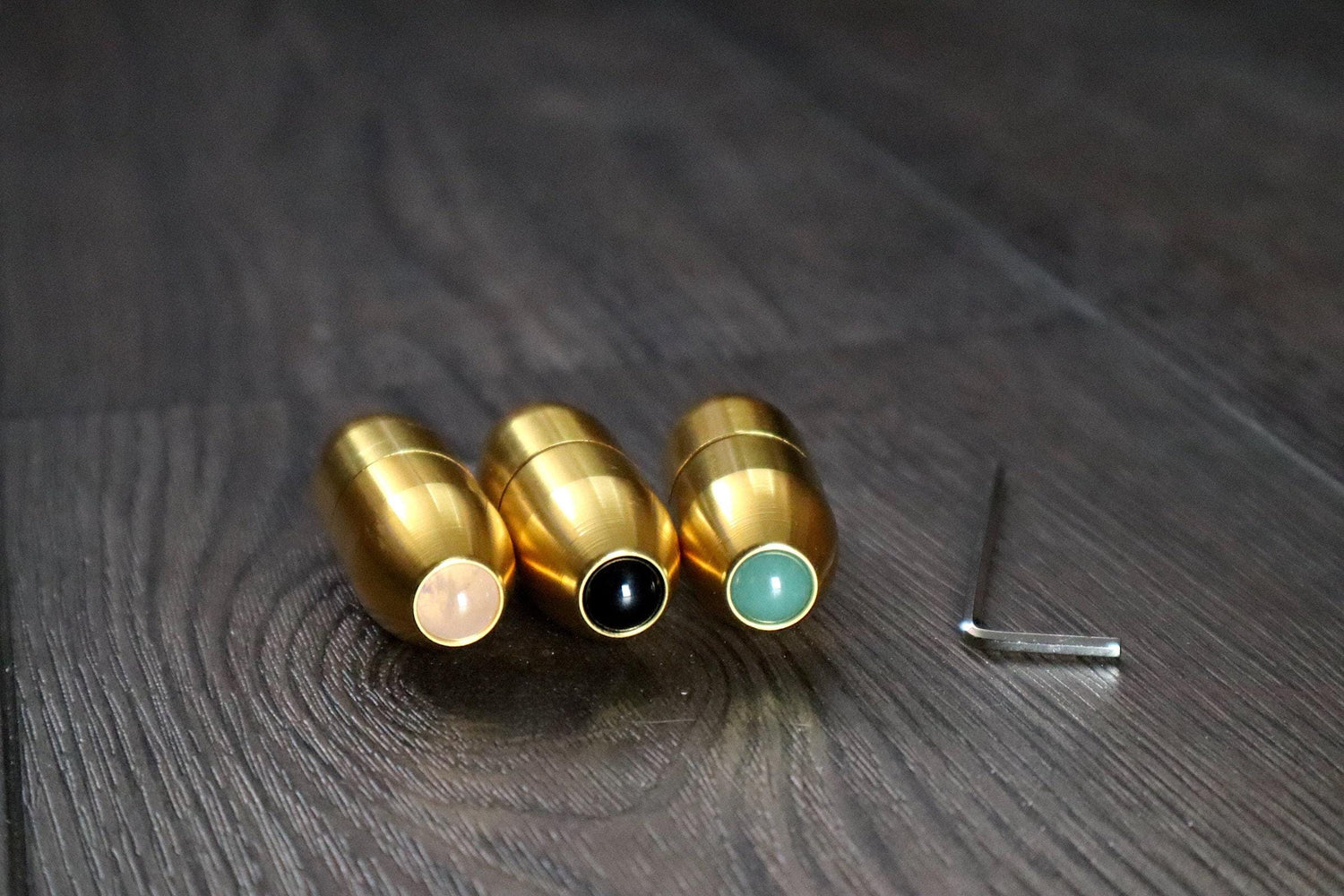 Single, 2-Pack, 3-Pack - Crystal Massage Attenuator Handle for Tuning Forks - Rose Quartz, Black Onyx - Meridian Lines, Massage, Biofield