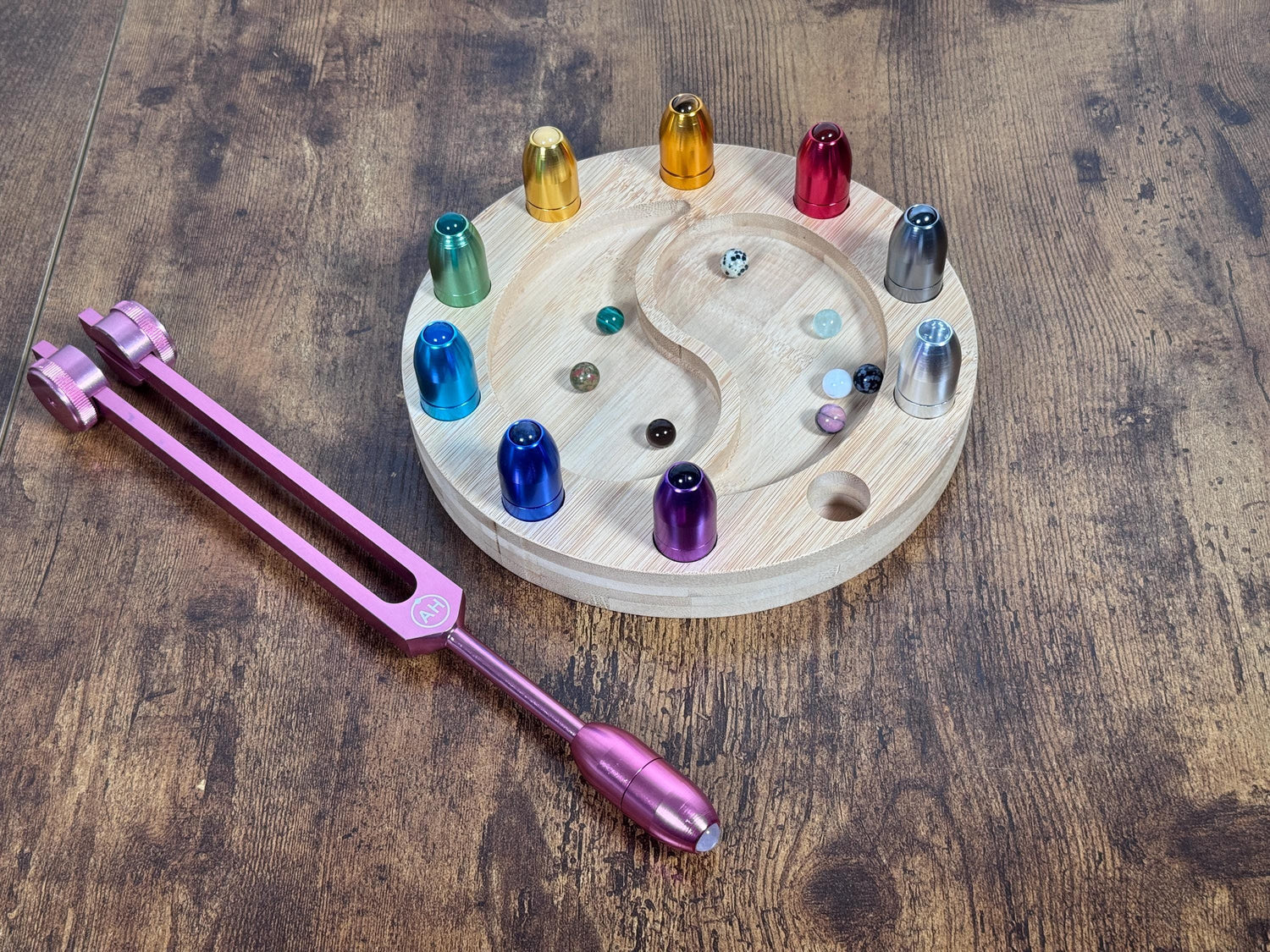 10pc Holder for Crystal Massage Attenuator Handle Set - Holds Gemstone Boots with Tuning Forks Attached for Easy Storage and Retrieval