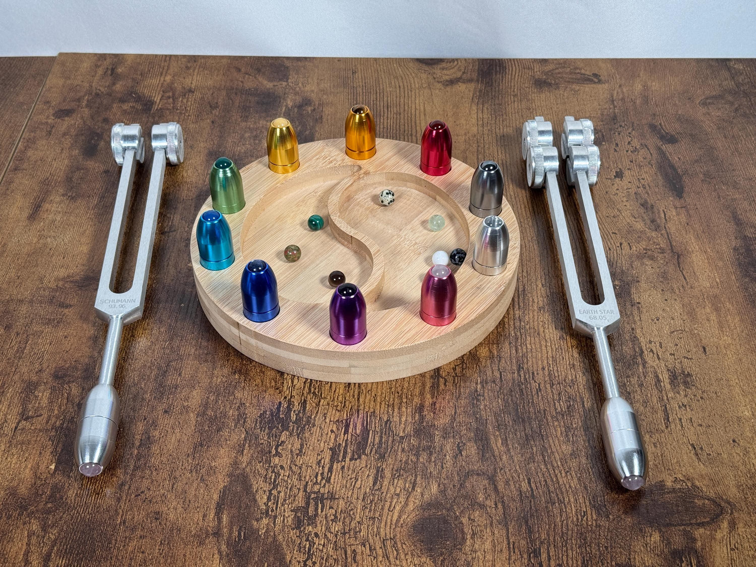 10pc Holder for Crystal Massage Attenuator Handle Set - Holds Gemstone Boots with Tuning Forks Attached for Easy Storage and Retrieval