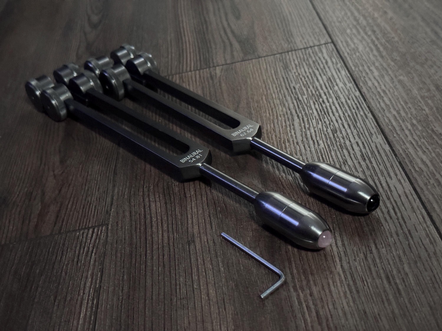 54.81Hz and 62.64Hz Theta Binaural Schumann Frequency Set - 7.83Hz Binaural Beat Entrainment - Handle Extender with 10mm Crystal - Gray