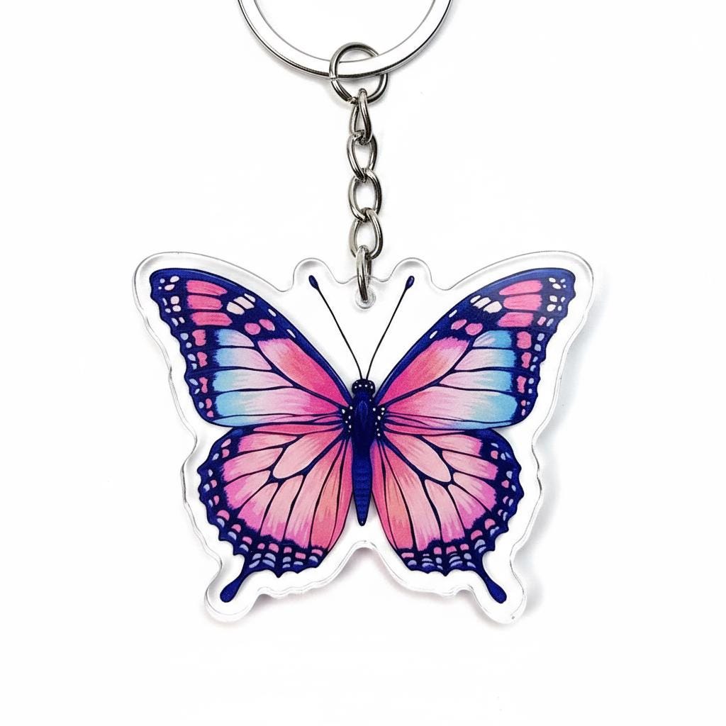 Watercolor Butterfly Charm - Mystical Acrylic Keychain: Unique Gift For Him or Her, Spiritual Symbols