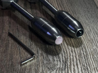 89Hz and 144Hz - Fibonacci, Golden Ration Tuning Fork Set - Gamma Binaural Beat Entrainment - Handle Extender with 10mm Crystal - Gray