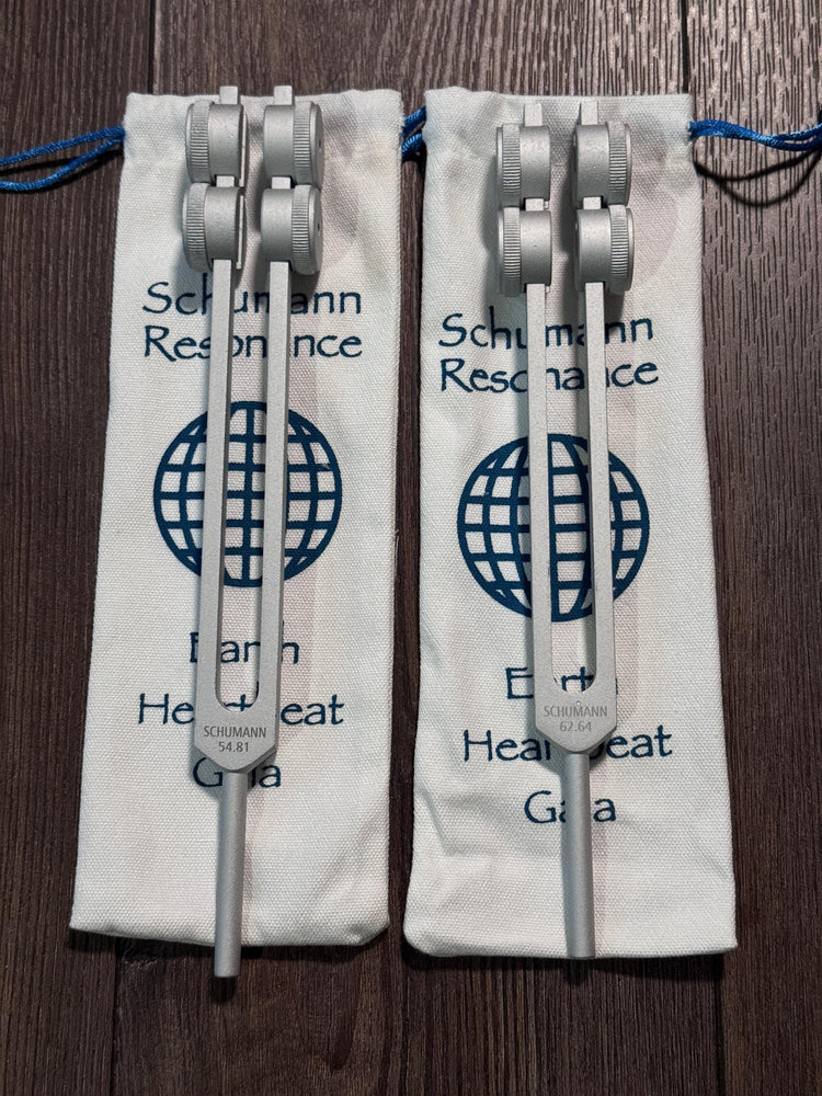 54.81Hz and 62.64Hz Theta Binaural Schumann Set - 7.83Hz Binaural Beat Entrainment - Crystal Attenuator Handle Extender - Matte Silver