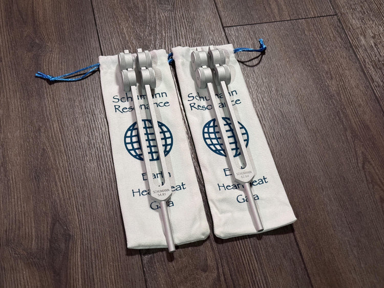 54.81Hz and 62.64Hz Theta Binaural Schumann Set - 7.83Hz Binaural Beat Entrainment - Crystal Attenuator Handle Extender - Matte Silver