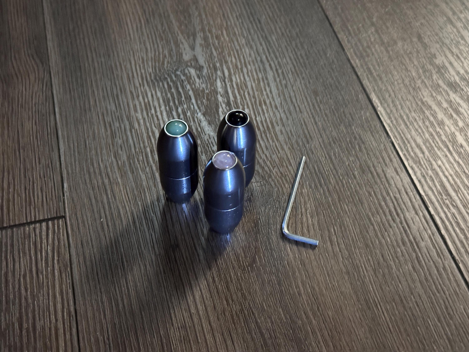 Earthy Gray and Matte Gray Single, 2-Pack, 3-Pack - Crystal Handle Extender for Tuning Forks - Rose Quartz, Black Onyx, Green Aventurine