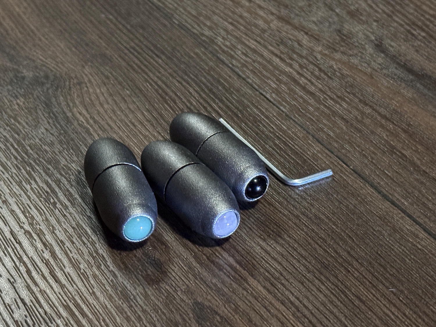 Earthy Gray and Matte Gray Single, 2-Pack, 3-Pack - Crystal Handle Extender for Tuning Forks - Rose Quartz, Black Onyx, Green Aventurine